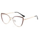 Retro Metal Cat-Eye Glasses with Black Edges for Square and Round Faces, Slimming, Anti-Blue Light, Suitable for High Prescription Lenses, Natural Look, European and American Style