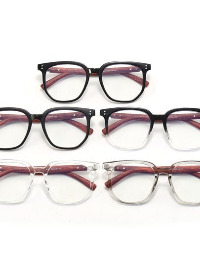 Retro Square Large-Frame Myopia Glasses for Women Can Be Equipped with Prescription Lenses, a No-Makeup Essential, Blue Light Blocking, Non-Prescription Eyeglass Frames