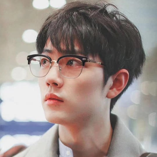 Xiao Zhan Style Prescription Glasses for Men, Trendy Blue Light Blocking, Anti-Radiation, Non-Prescription Glasses, Can Be Fitted with Lenses