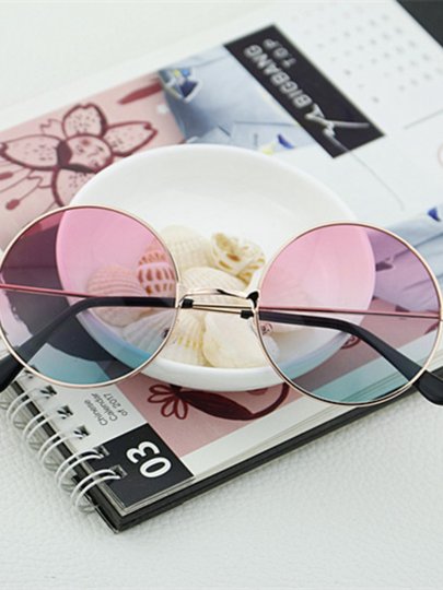 New Korean Red Fashionable Round Ocean Lens Unisex Trendy Sunglasses Internet Celebrity Style Sunglasses