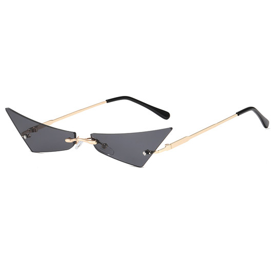 2025 Frameless Triangle Cat-Eye Sunglasses for Men and Women, Trendy European and American Style, Ocean Lens, Small Frame Sunglasses, Ultra-Light Glasses