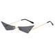 2025 Frameless Triangle Cat-Eye Sunglasses for Men and Women, Trendy European and American Style, Ocean Lens, Small Frame Sunglasses, Ultra-Light Glasses