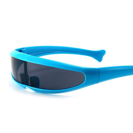 X-Men Sunglasses, Quirky Cycling Robot, Integrated Electric Vehicle Sunglasses, Personalized Gold-Plated Silver Frame, One-Piece Lens