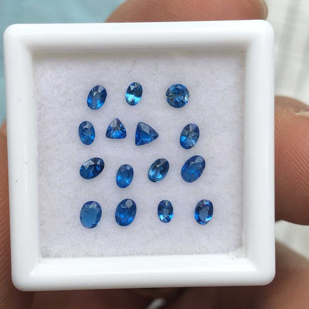 天蓝石标本刻面宝石巴西出产钴蓝颜色几分到10多分2毫米多尺寸
