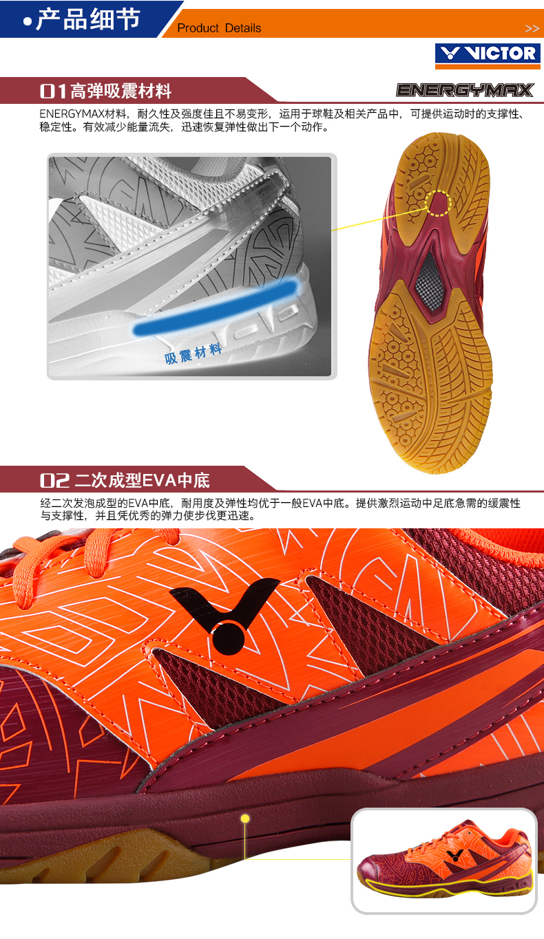 Chaussures de Badminton uniGenre VICTOR - Ref 843145 Image 34