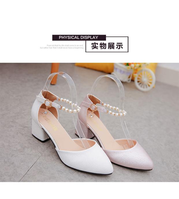 Giày cao gót đế dày nữ mùa hè Giày cao gót La Mã khóa với Baotou bên trống phiên bản Hàn Quốc hoang dã mùa hè 2018 sandal nữ