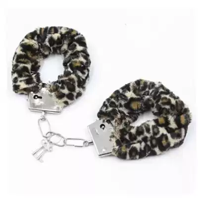 Spicy handcuffs stainless steel locks bundled plush handcuffs to escape alternative toys