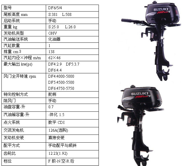 Suzuki 6 horsepower 4 punching engine boat Outer machine motor hanging machine rubber dinghy boat inflatable fishing boat machine 