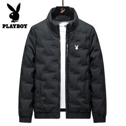 Playboy Down Jacket ຜູ້ຊາຍສັ້ນລະດູຫນາວຫນາຫນາອົບອຸ່ນບາດເຈັບແລະໄວຫນຸ່ມບາງສີຂາວເປັດລົງ Jacket ຜູ້ຊາຍ trendy