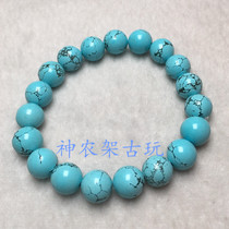 Hubei original mine high porcelain green pine stone round Pearl bracelet with water discoloration Hand strings Foal beads Men and women Diy accessories Accessories Accessories