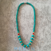 Hubei Green Pine Stone Short necklace Necklace Lock Bone Chain Natural Raw Mine Original Retro National Wind Ancient Decorations