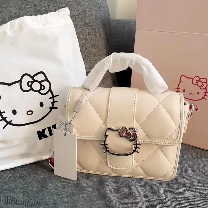 2025 New Hello Kitty Metal Crossbody Small Square Bag with a High-End Feel and Versatile Chain Strap