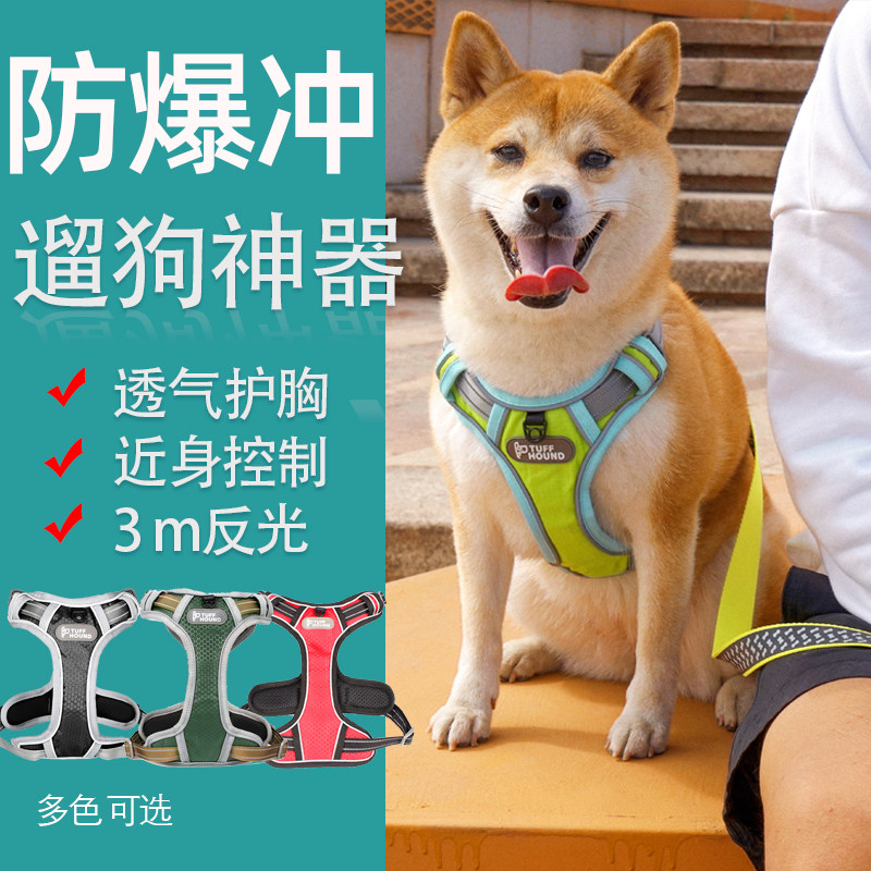 tuffhound dog chest strap Corgi Fadou small medium and large dog Teddy dog ​​chest strap dog traction rope