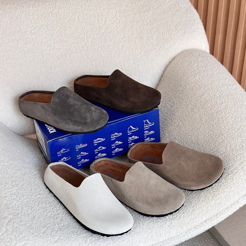 26 Autumn New Products Brik Birkenstock Men's and Women's Casual Slippers Cowhide Suede Amsterdam Closed-Toe Slippers for Outdoor Wear 26 Autumn New Products Brik Birkenstock Men's and Women's Casual Slippers Cowhide Suede Amsterdam Closed-Toe Slippers for Outdoor Wear