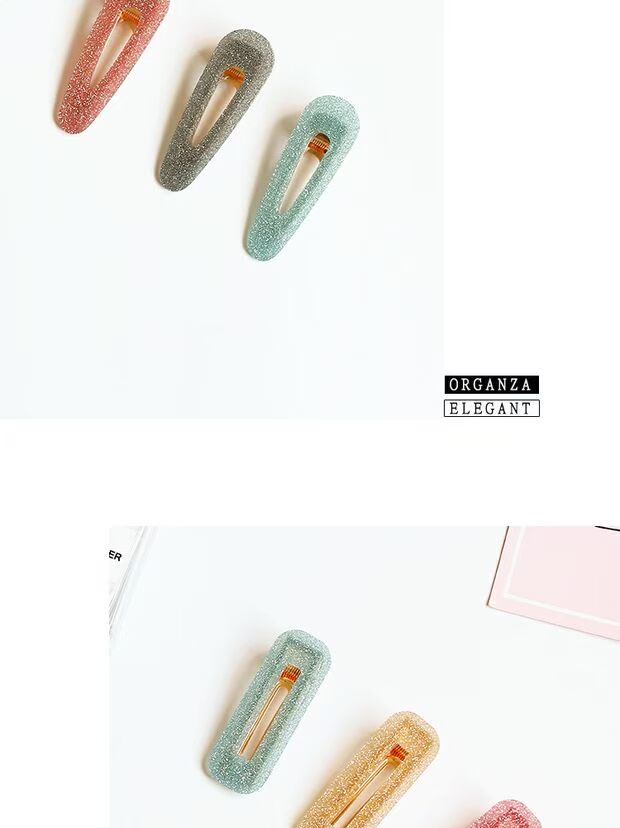 Cô gái Nhật Bản và Hàn Quốc trái tim clip tóc clip bên lấp lánh ngọt ngào hình học bangs clip starry ins duckbill clip nữ kẹp tóc phụ kiện tóc - Phụ kiện tóc kẹp phồng tóc