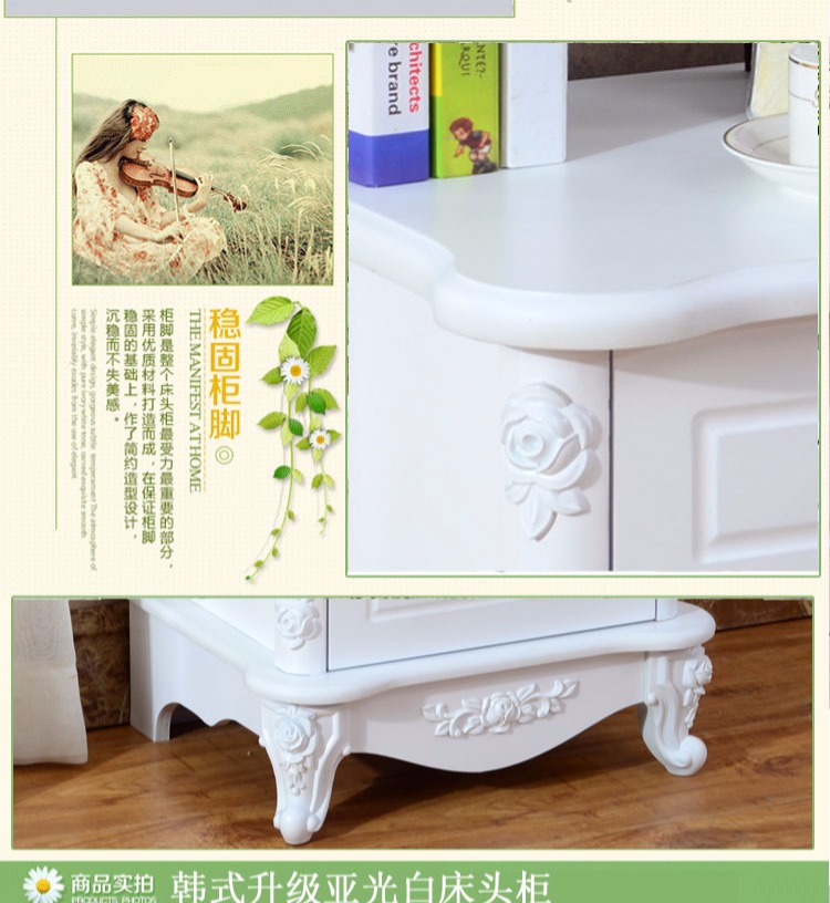 bàn cạnh giường Continental trắng hiện đại nhỏ gọn lưu trữ phòng ngủ đầu giường Hàn Quốc Bắc Âu sơn tủ tủ vận chuyển - Buồng các mẫu tủ quần áo gỗ
