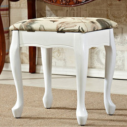 Modern solid wood makeup stool small apartment bedroom fabric soft bag stool pastoral storage storage storage small book stool