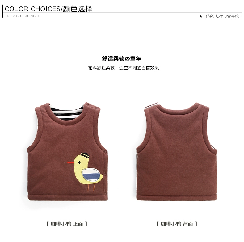 Youbeiyi Children áo cotton dày mùa thu đông Các mẫu nam và nữ mặc vest nhỏ vest nhỏ Quần áo mùa đông áo gile nỉ cho bé trai bé gái