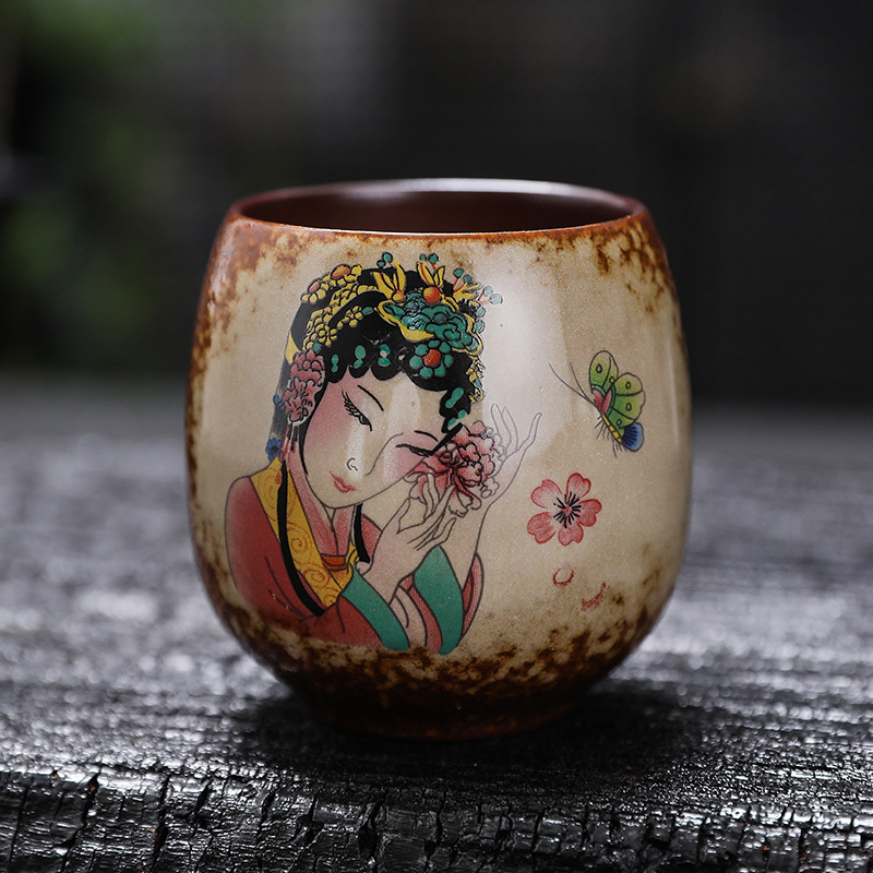 Rustic Vintage Wood-Fired Master Cup Ceramic Large Tea Cup Tea Saucer Home Handmade Tasting Cup Single Cup Personal Use Cup Rustic Vintage Wood-Fired Master Cup Ceramic Large Tea Cup Tea Saucer Home Handmade Tasting Cup Single Cup Personal Use Cup
