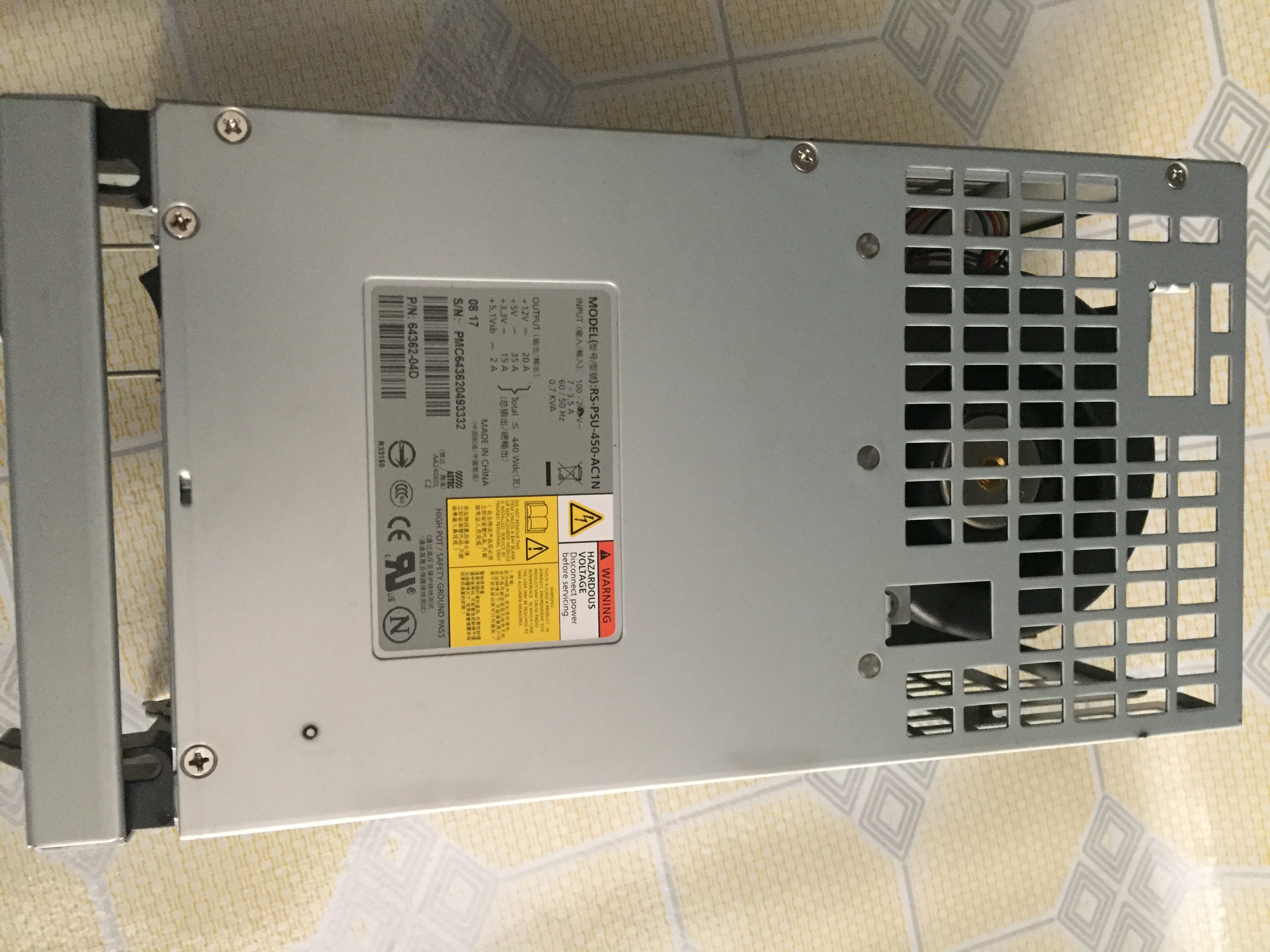 114-00021 X512A-R5 NetApp DS14MK2 DS14MK2 FAS270 FAS270 AC Power Supply