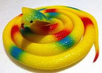 130cm yellow snake yellow snake soft rubber snake plastic tricky toy fake snake cobra round head snake field snake Python