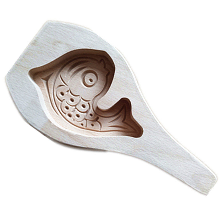 Small three-dimensional fat head crucian carp carp fish-shaped wooden pasta baking mold noodle card flower mold steamed bun hi pastry