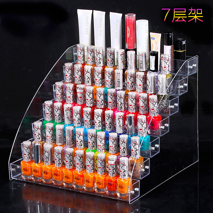  Multilayer Nail Polish Display Shelf Acrylic Transparent Cosmetics Shelf Medecor Shelf Plaid Laying