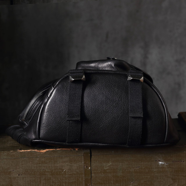 B6 Paratrooper First Layer Cowhide Chest Bag ຫນັງແທ້ຄວາມອາດສາມາດຂະຫນາດໃຫຍ່ບ່າ Crossbody ລົດຈັກລົດຖີບຜູ້ຊາຍກະເປົ໋າ