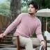 2019 mùa thu và mùa đông áo len cashmere tinh khiết nam cổ tròn áo thun len dày len áo len thanh niên rắn màu lỏng áo len - Áo len Cashmere