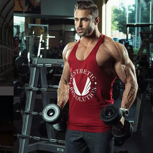 Cơ bắp anh em mồ hôi vest thể thao nam chạy bộ quần áo mùa hè tay áo đáy quần lỏng lẻo quần áo thể dục ba lỗ
