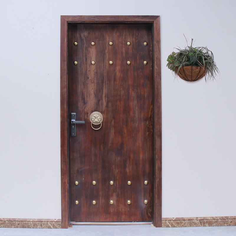 Imitation ancient solid wood door rural home entrance door folk accommodation door wood door Dressing Room Old Fashioned Embalming Wood Wooden Door