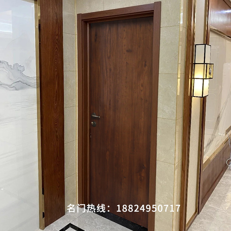 Walnut color room door homestay room door bedroom set door entry solid wood new interior door paint-free flat door
