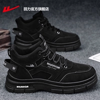 2112 черные высокие всесезонные туфли [утолщенную одинарную подкладку можно носить в любое время года] обувь для отдыха на свежем воздухе 𫔮рабочая одежда