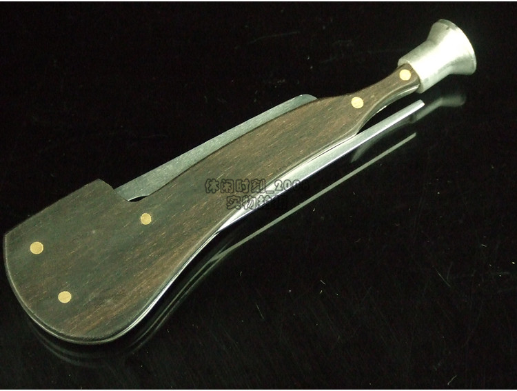 New travel portable domestic three-in-one cigarette pipe pressure rod through needle scraper tool accessories supplies Ebony cigarette knife