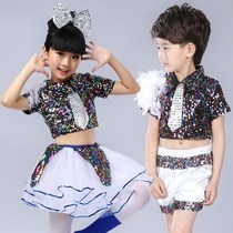 Childrens costume boy Green fashion catwalk show costume 61 kindergarten jazz dance modern dance dress