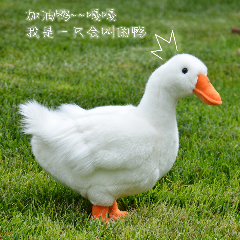 Cute Big White Duck Plush Toy Doll, Realistic Duck Stuffed Animal That Can Make Sounds, Internet-Famous Duck Plush Doll Gift