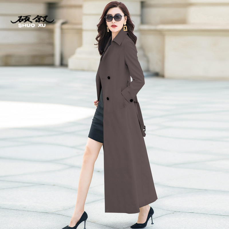 Women's Long Trench Coat, New 26 Style, Coffee Color, Slimming, Flattering, Exquisite Coat, High-End Brand, Stylish, Over-The-Knee, Spring and Autumn Coat