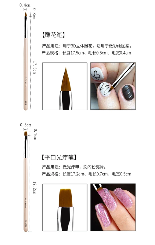 Bàn chải móng tay Yun Wei bộ đầy đủ của dòng bút bút trị liệu điểm khoan điểm hoa công cụ vẽ hạt bút nét hoa giữ bút - Công cụ Nail