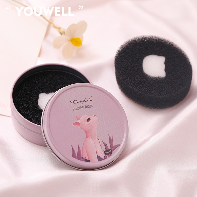 Yunwei Makeup Brush Cleaning Case Sponge Powder Bashing Cleaning Agent Cleaner Dry Cleaning Eye Shadow Wash Free of washing Beauty Makeup Egg Tool