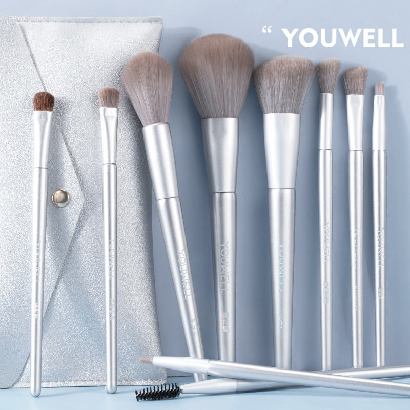 High face value make-up brush set eye shadow full set brush soft hair beginner scholar portable ultra soft and flawless powder bottom cover brush