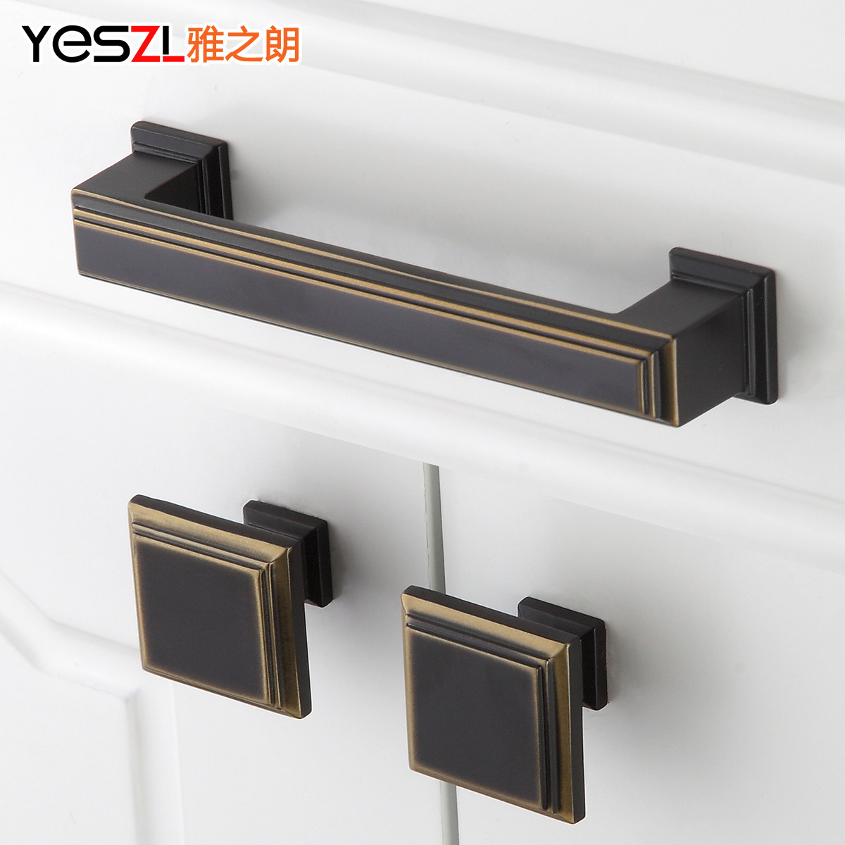 American Handle Cabinet Door Wardrobe overall cupboard drawers Nordic style modern minimalist black cupboards?The door handles the door with a handle retro.