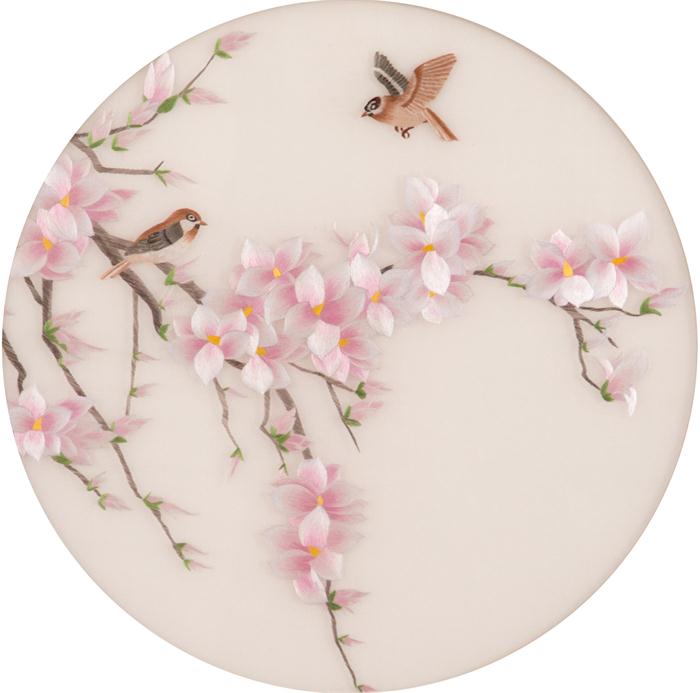 Su embroidery embroidery diy beginner kit Embroidery material Magnolia bird 0 basic student homework send tutorial guidance