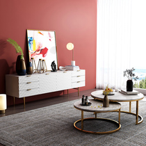 Light luxury modern TV cabinet simple Nordic ins style living room floor cabinet painted bedroom TV cabinet high master bedroom