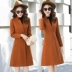 Mùa đông mới mùa đông phụ nữ khí chất eo nhỏ eo retro Áo khoác len dài áo vest dạ nữ Accentuated eo áo