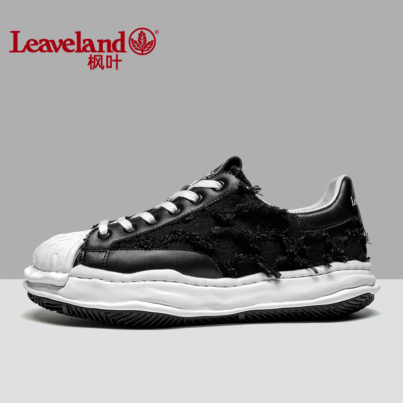 Maple Leaf Men's Shoes, Structure-Dissolving Shoes, Men's Thick-Soled Height-Increasing Casual Sneakers, Shell-Toe Cloth Shoes, Unisex Trendy Shoes