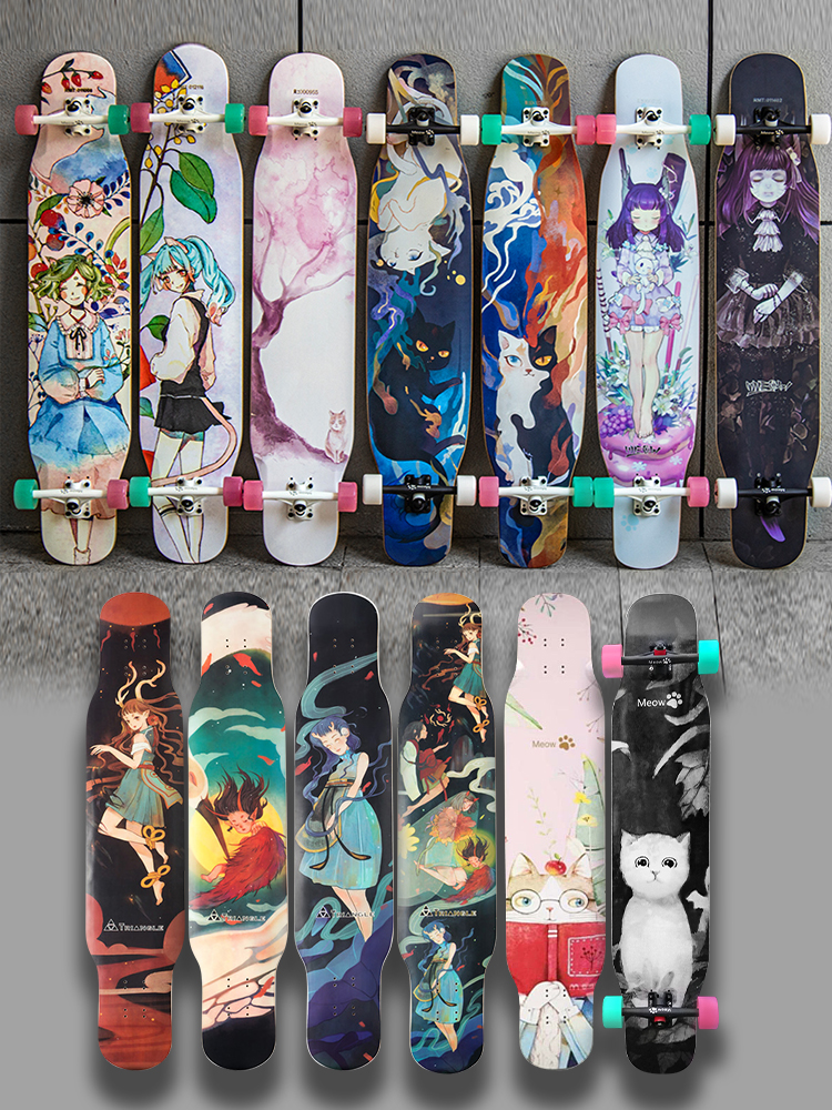 Meow Dance Board Longboard Skateboard Plus Maple Wood Girls Dancing Dancing Board Rebirth Meow Board 3 Generations Step