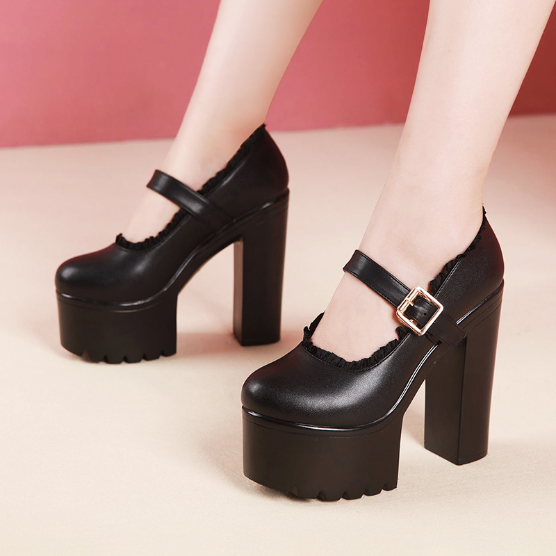 15cm High Round-Toe Runway Ultra-High Heels for Women, Thick-Soled Waterproof Platform Genuine Leather Shoes, Cheongsam Model Performance Shoes 15cm High Round-Toe Runway Ultra-High Heels for Women, Thick-Soled Waterproof Platform Genuine Leather Shoes, Cheongsam Model Performance Shoes