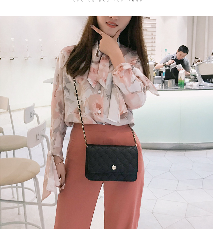 Hương thơm nhỏ của caviar chuỗi hình thoi 2019 xuân hè phiên bản Hàn Quốc của túi nhỏ phòng đơn xu hướng chéo đơn giản hoang dã - Túi xách nữ túi đeo chéo nữ da mềm