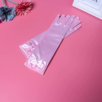 Розовые перчатки с бантиком