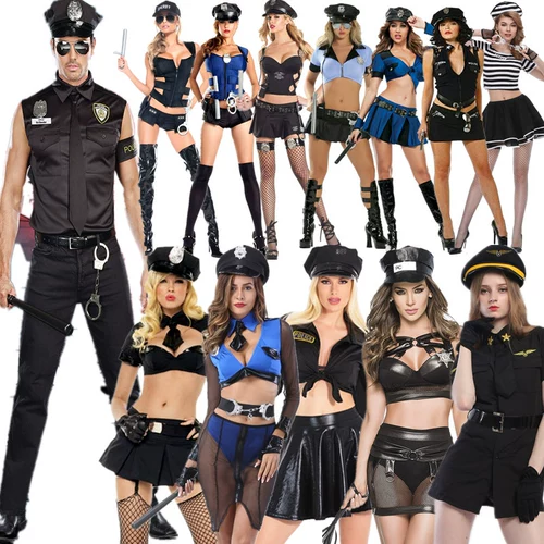Униформа подходит для мужчин и женщин, костюм для влюбленных, полиция, офицер полиции, косплей, xэллоуин